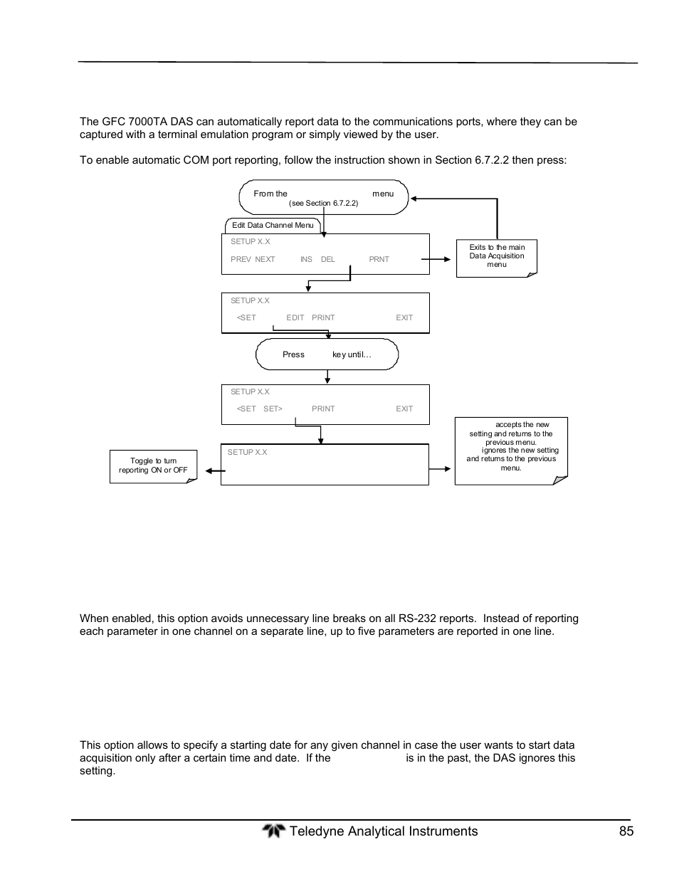 Compact report, Starting date | Teledyne GFC-7000T - Trace CO2 Analyzer - manual User Manual | Page 103 / 280