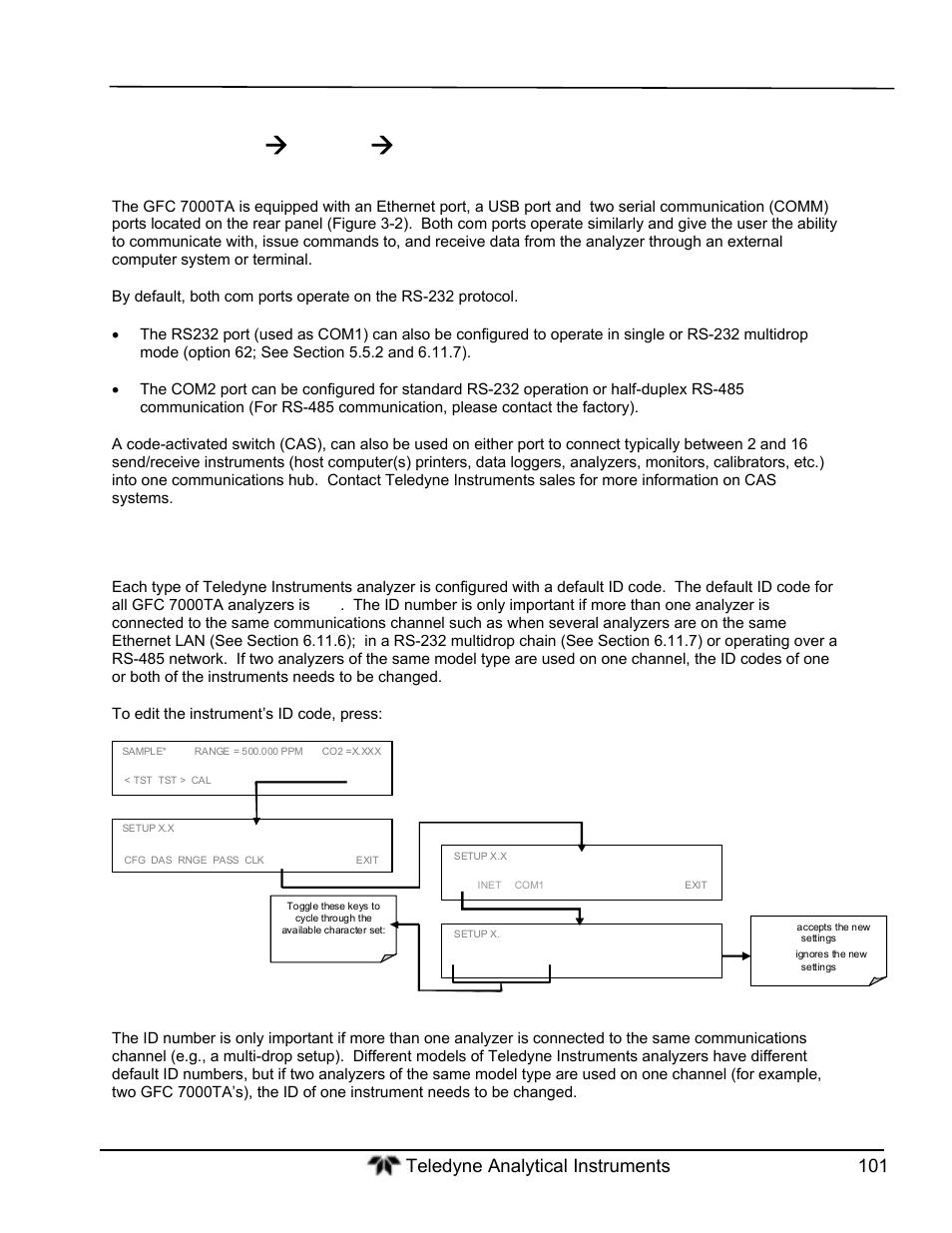 Analyzer id | Teledyne GFC-7000T - Trace CO2 Analyzer - manual User Manual | Page 119 / 280