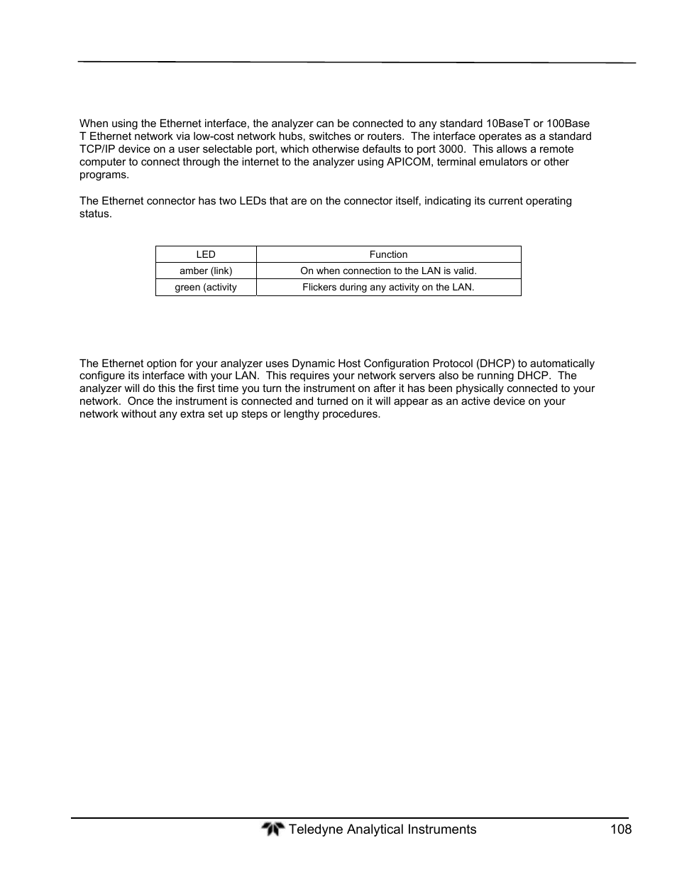 Remote access via the ethernet | Teledyne GFC-7000T - Trace CO2 Analyzer - manual User Manual | Page 126 / 280