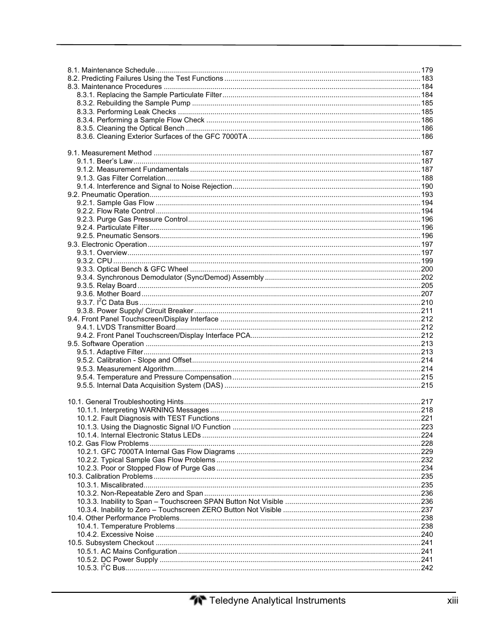 Teledyne GFC-7000T - Trace CO2 Analyzer - manual User Manual | Page 13 / 280