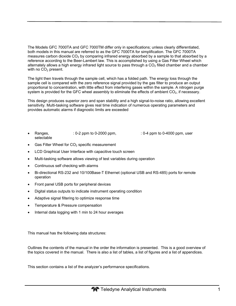 Introduction, Features, Using this manual | Teledyne GFC-7000T - Trace CO2 Analyzer - manual User Manual | Page 19 / 280