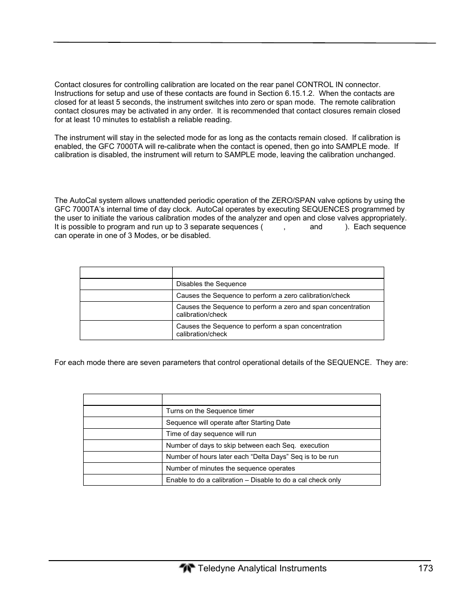 Automatic zero/span cal/check (autocal) | Teledyne GFC-7000T - Trace CO2 Analyzer - manual User Manual | Page 191 / 280