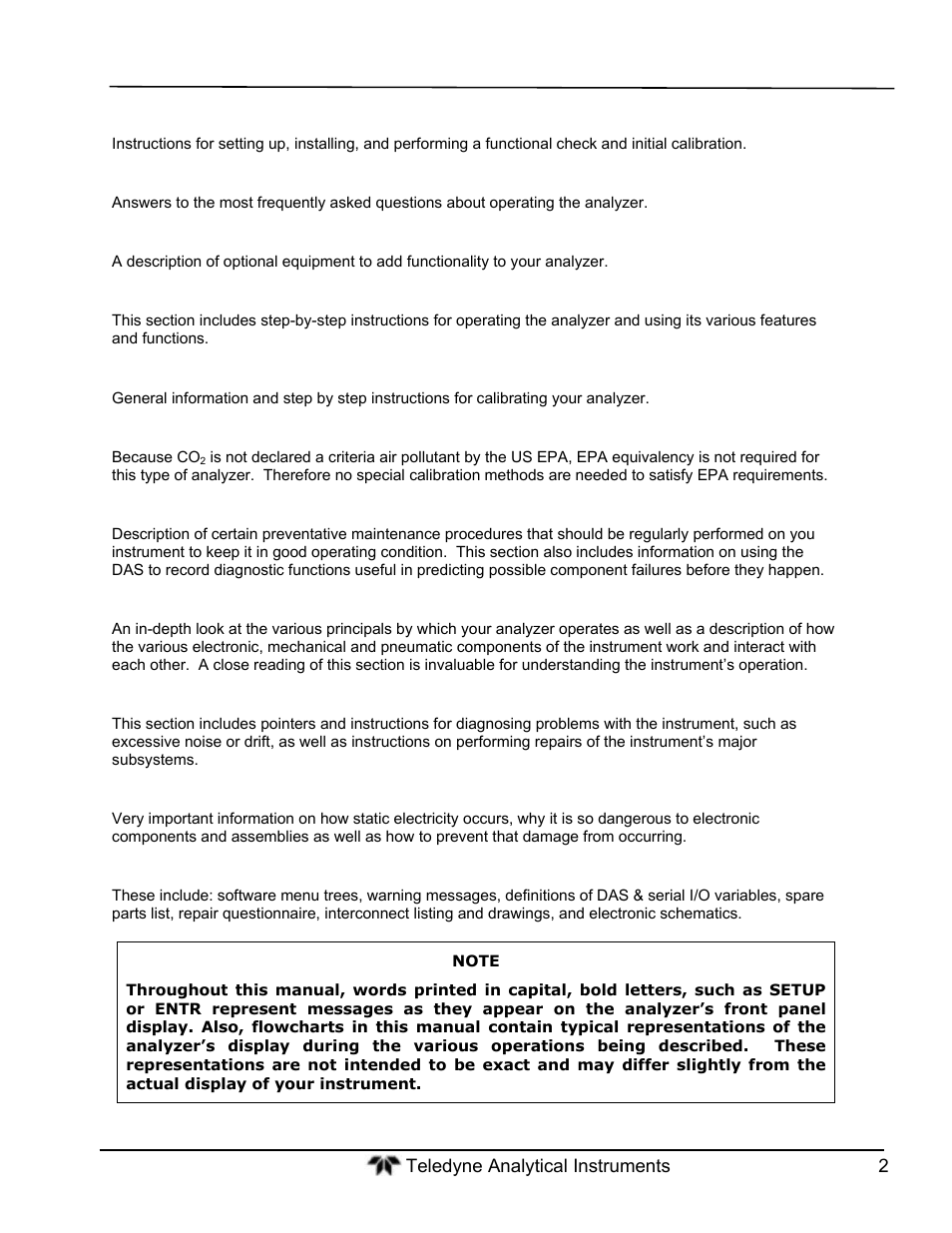 Teledyne GFC-7000T - Trace CO2 Analyzer - manual User Manual | Page 20 / 280