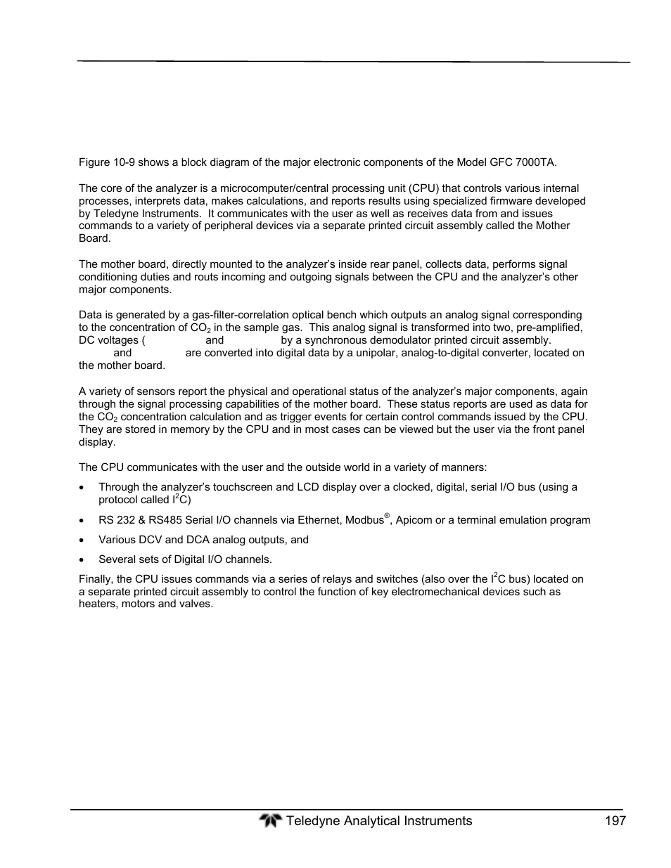 Electronic operation, Overview | Teledyne GFC-7000T - Trace CO2 Analyzer - manual User Manual | Page 215 / 280