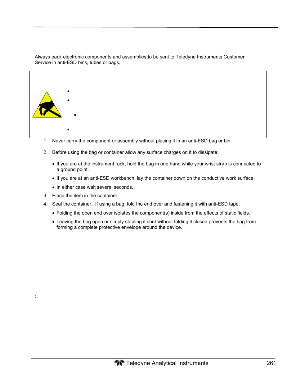 Warning | Teledyne GFC-7000T - Trace CO2 Analyzer - manual User Manual | Page 279 / 280