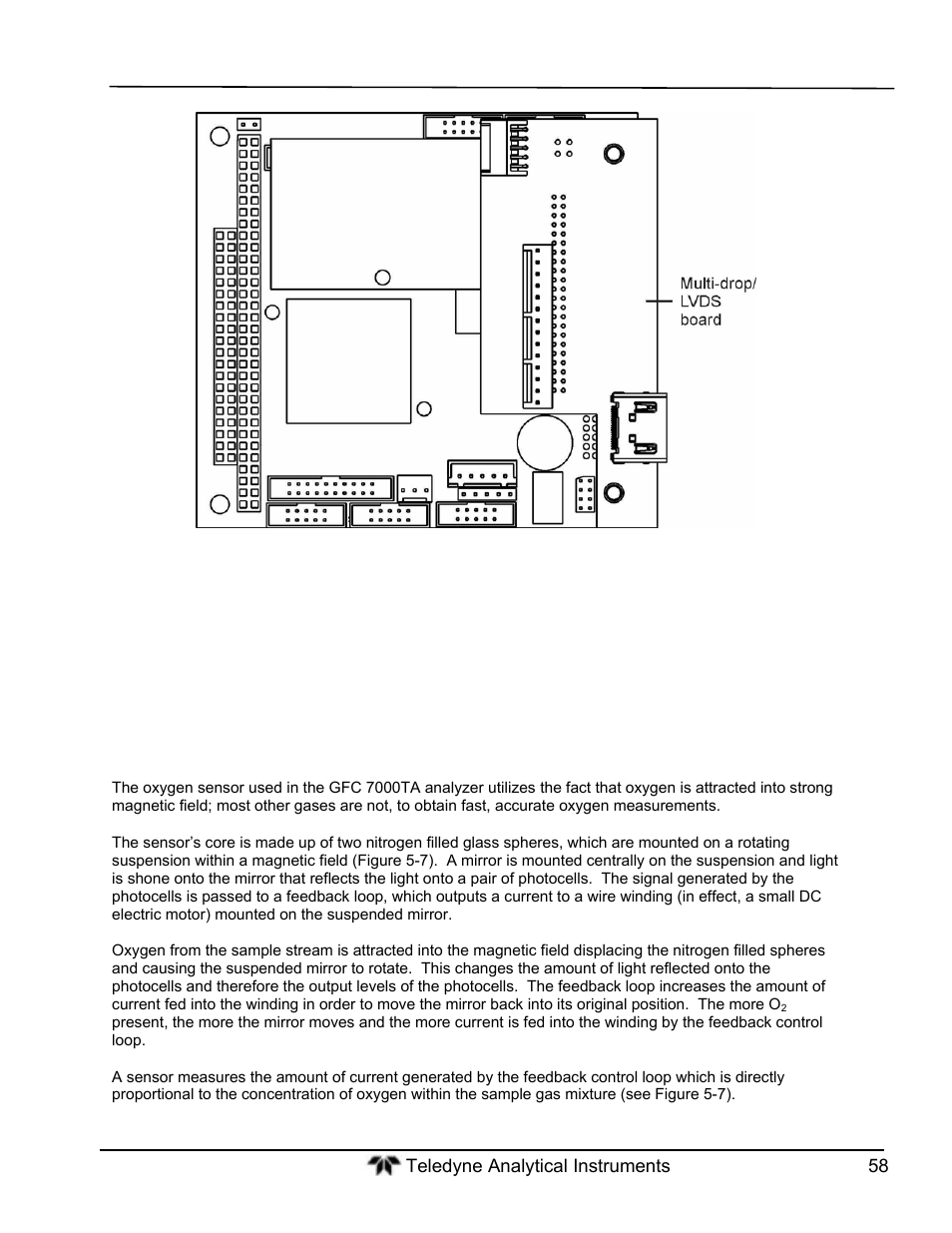 Oxygen sensor (opt 65), Theory of operation | Teledyne GFC-7000T - Trace CO2 Analyzer - manual User Manual | Page 76 / 280