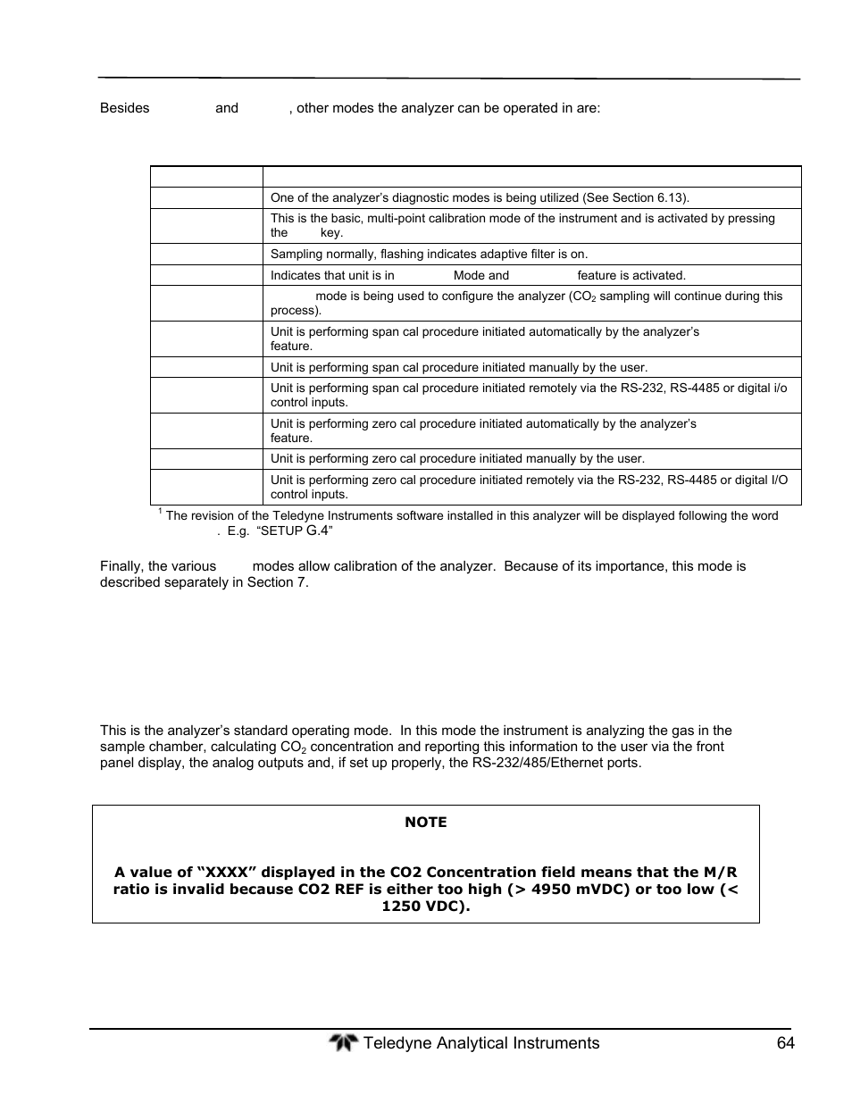 Sample mode | Teledyne GFC-7000T - Trace CO2 Analyzer - manual User Manual | Page 82 / 280