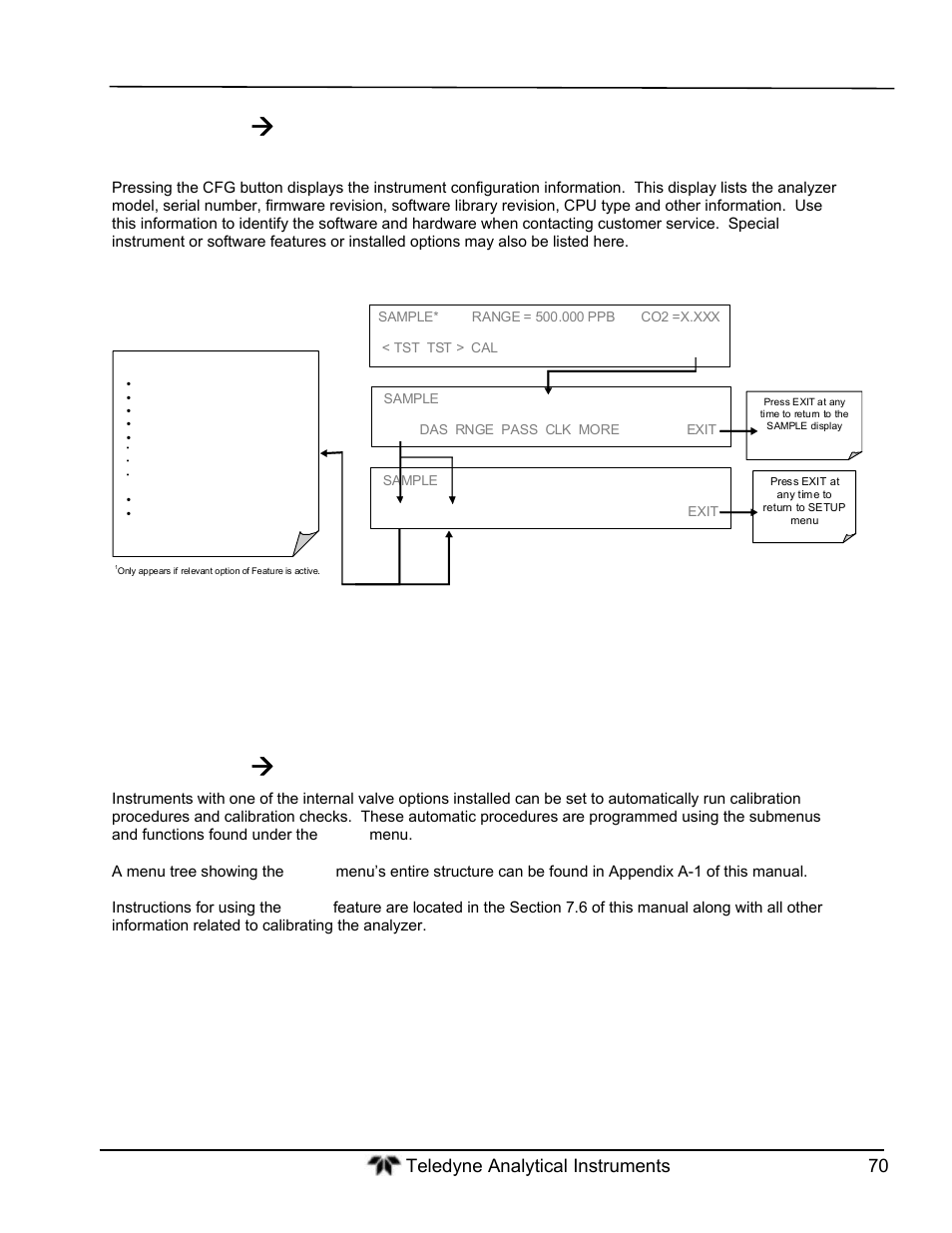 Setup  acal: automatic calibration | Teledyne GFC-7000T - Trace CO2 Analyzer - manual User Manual | Page 88 / 280