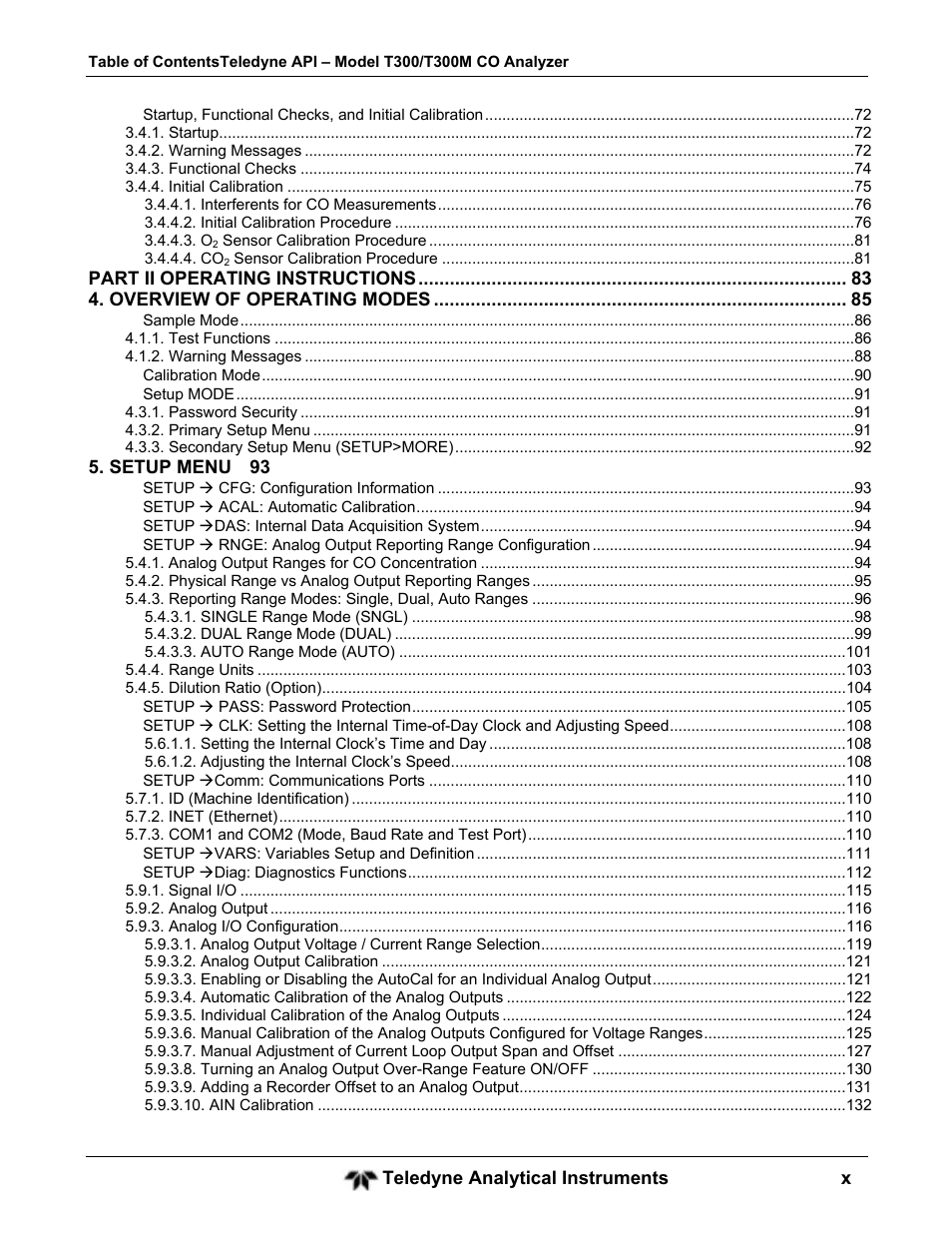 Teledyne GFC-7001T - Trace CO Analyzer User Manual | Page 10 / 326