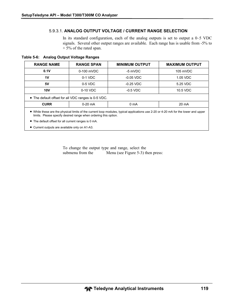 Teledyne GFC-7001T - Trace CO Analyzer User Manual | Page 119 / 326