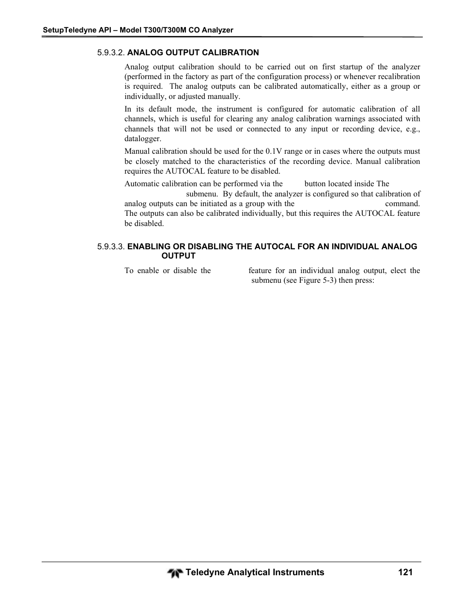 Teledyne GFC-7001T - Trace CO Analyzer User Manual | Page 121 / 326