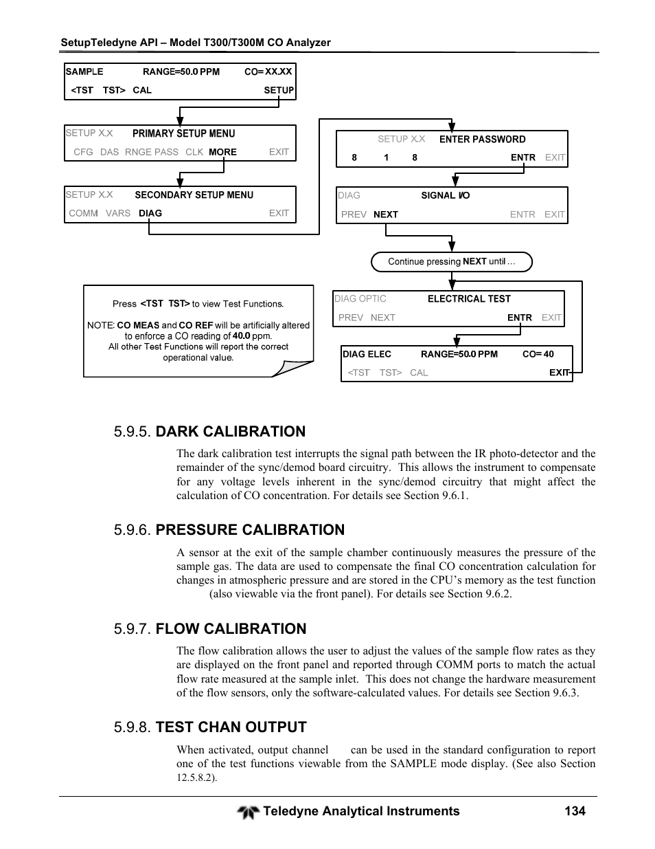 Teledyne GFC-7001T - Trace CO Analyzer User Manual | Page 134 / 326
