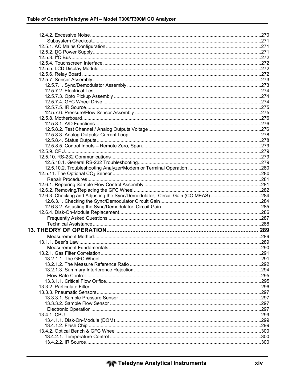 Teledyne GFC-7001T - Trace CO Analyzer User Manual | Page 14 / 326