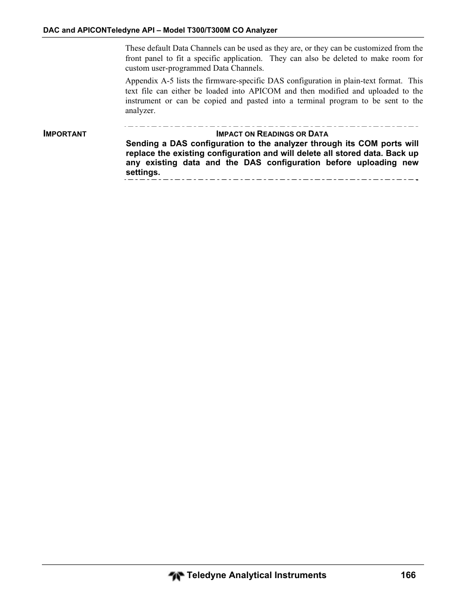 Teledyne GFC-7001T - Trace CO Analyzer User Manual | Page 166 / 326