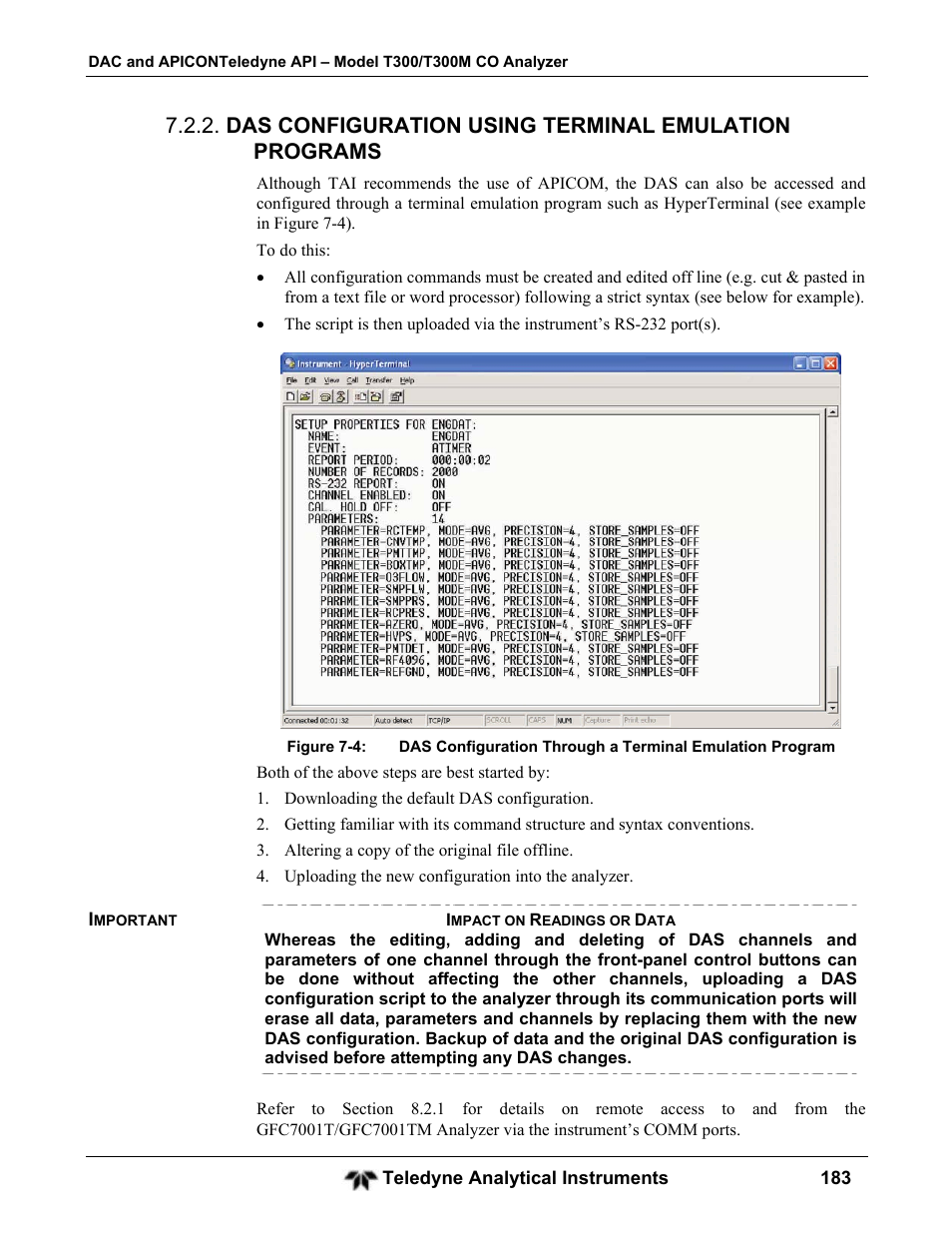 Teledyne GFC-7001T - Trace CO Analyzer User Manual | Page 183 / 326