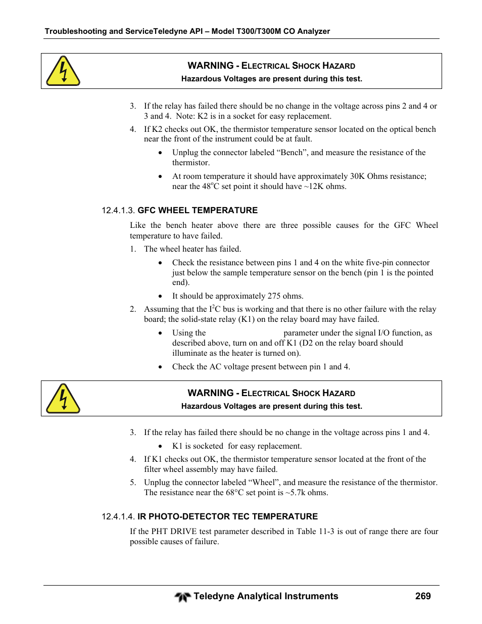 Teledyne GFC-7001T - Trace CO Analyzer User Manual | Page 269 / 326