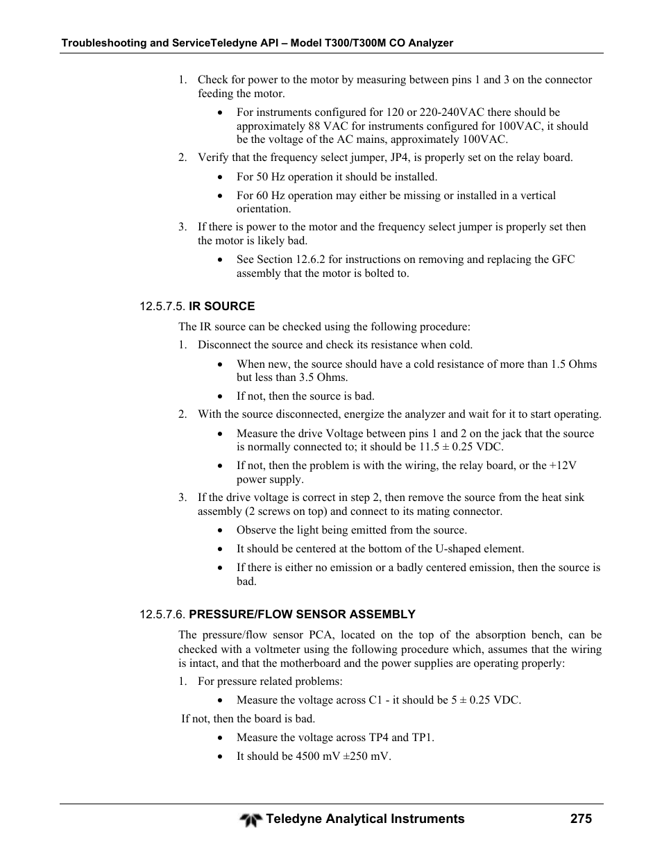 Teledyne GFC-7001T - Trace CO Analyzer User Manual | Page 275 / 326