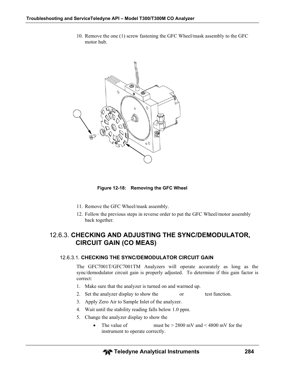 Teledyne GFC-7001T - Trace CO Analyzer User Manual | Page 284 / 326