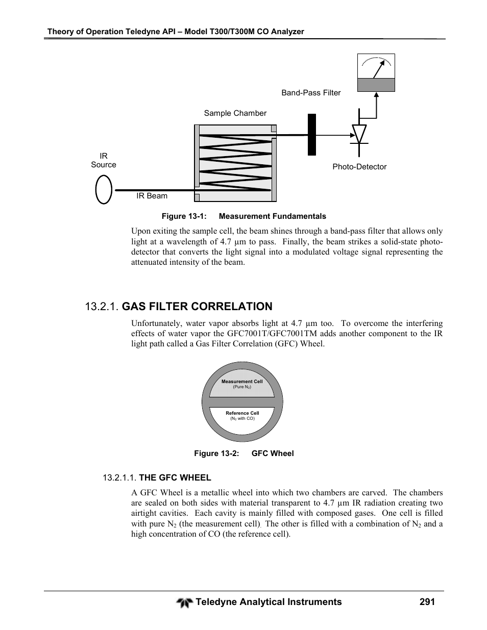 Gas filter correlation, Teledyne analytical instruments 291 | Teledyne GFC-7001T - Trace CO Analyzer User Manual | Page 291 / 326