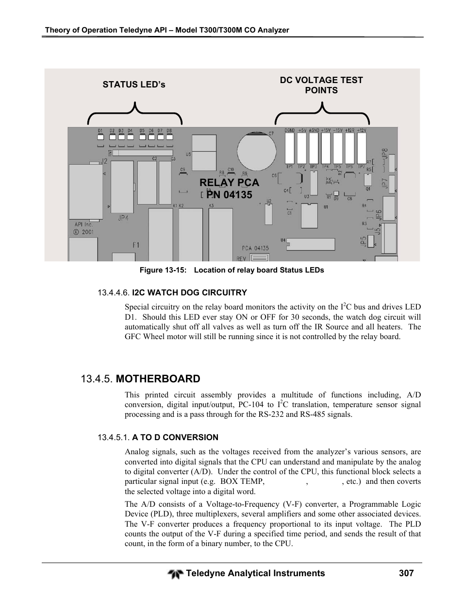Motherboard | Teledyne GFC-7001T - Trace CO Analyzer User Manual | Page 307 / 326