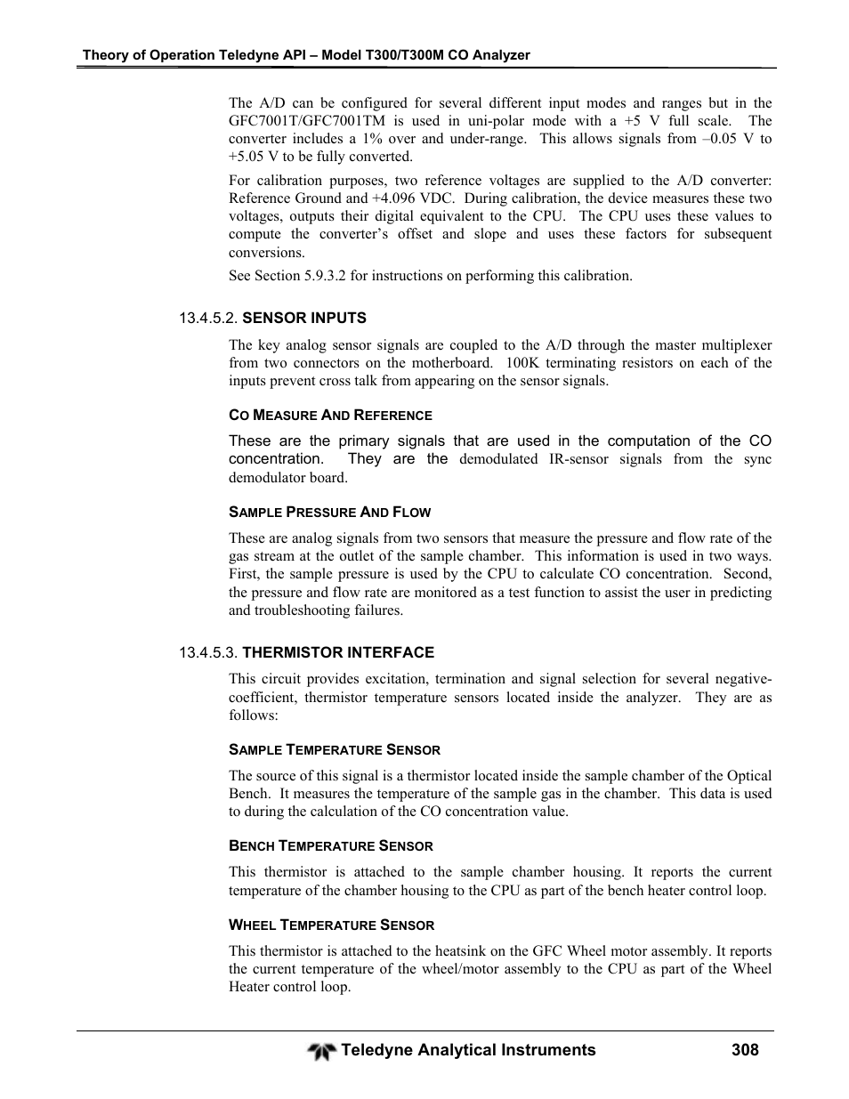 Teledyne GFC-7001T - Trace CO Analyzer User Manual | Page 308 / 326