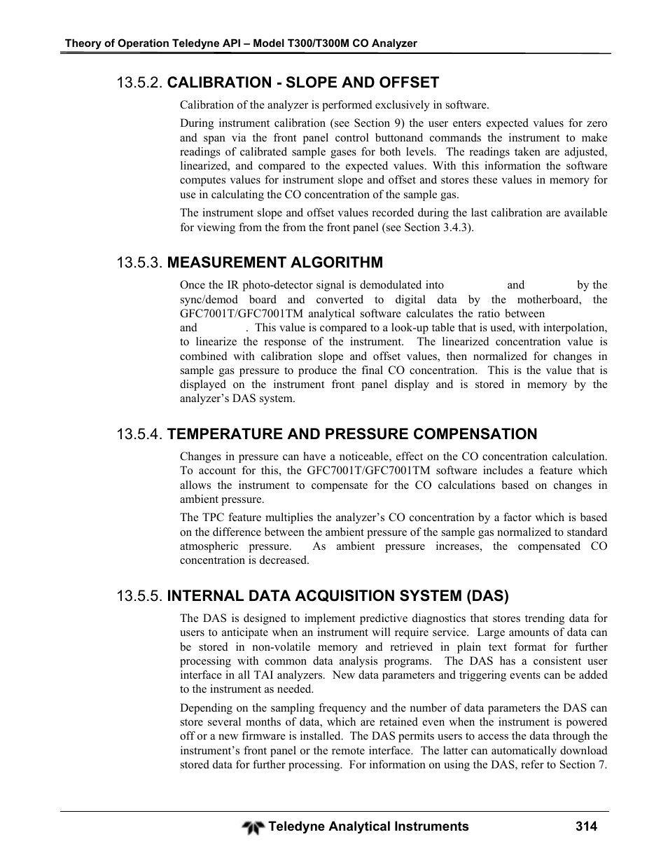 Teledyne GFC-7001T - Trace CO Analyzer User Manual | Page 314 / 326