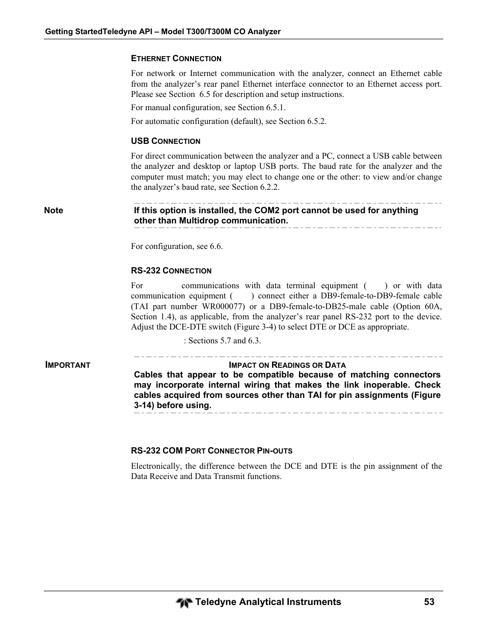 Teledyne GFC-7001T - Trace CO Analyzer User Manual | Page 53 / 326
