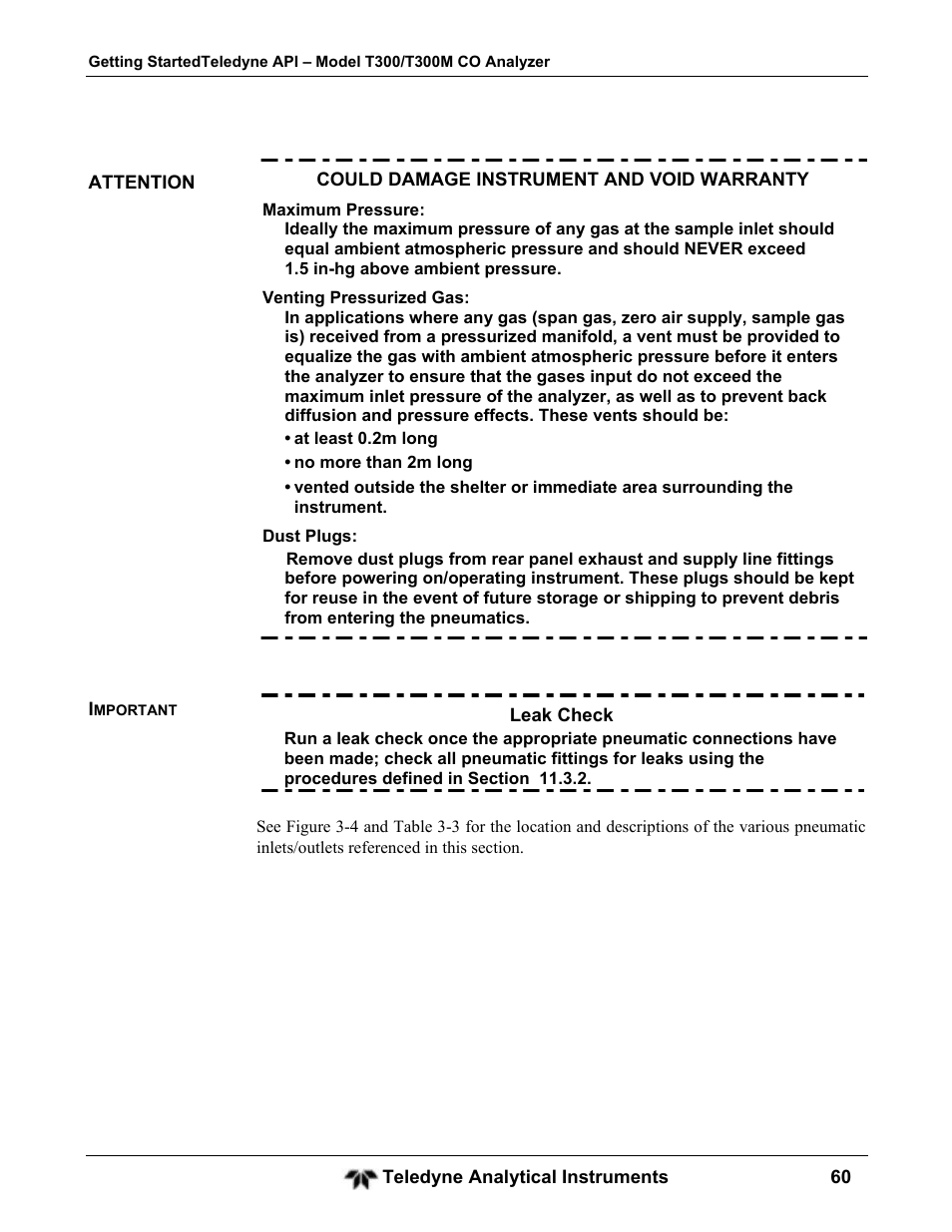 Teledyne GFC-7001T - Trace CO Analyzer User Manual | Page 60 / 326