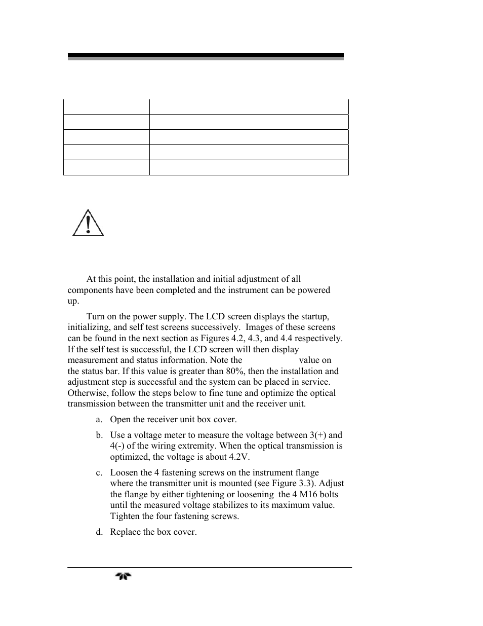7 optimize of the optical transmission alignment | Teledyne LGA-3500 - Laser Gas Analysis system User Manual | Page 36 / 95