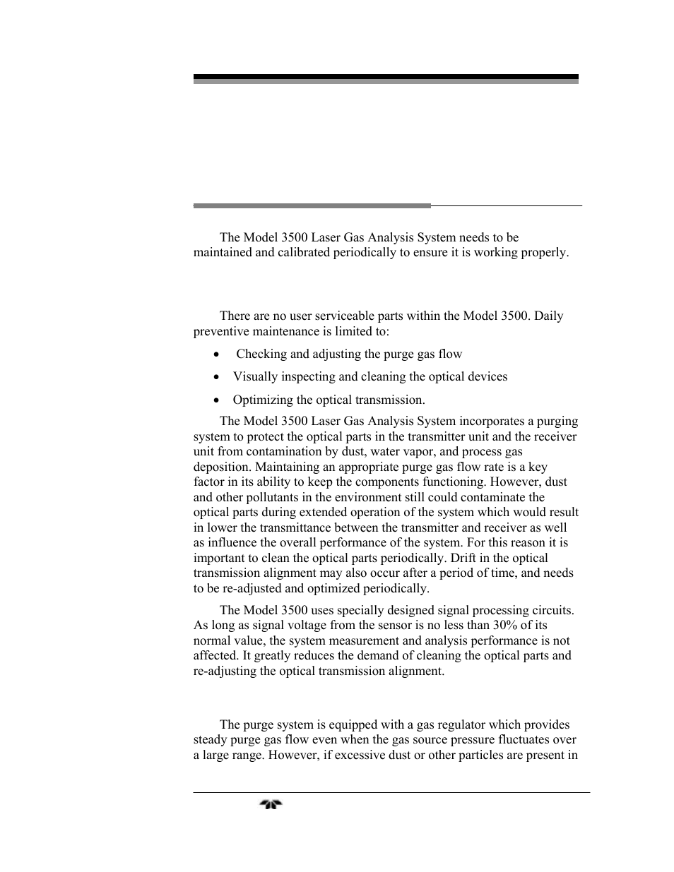 Maintenance and calibration | Teledyne LGA-3500 - Laser Gas Analysis system User Manual | Page 81 / 95