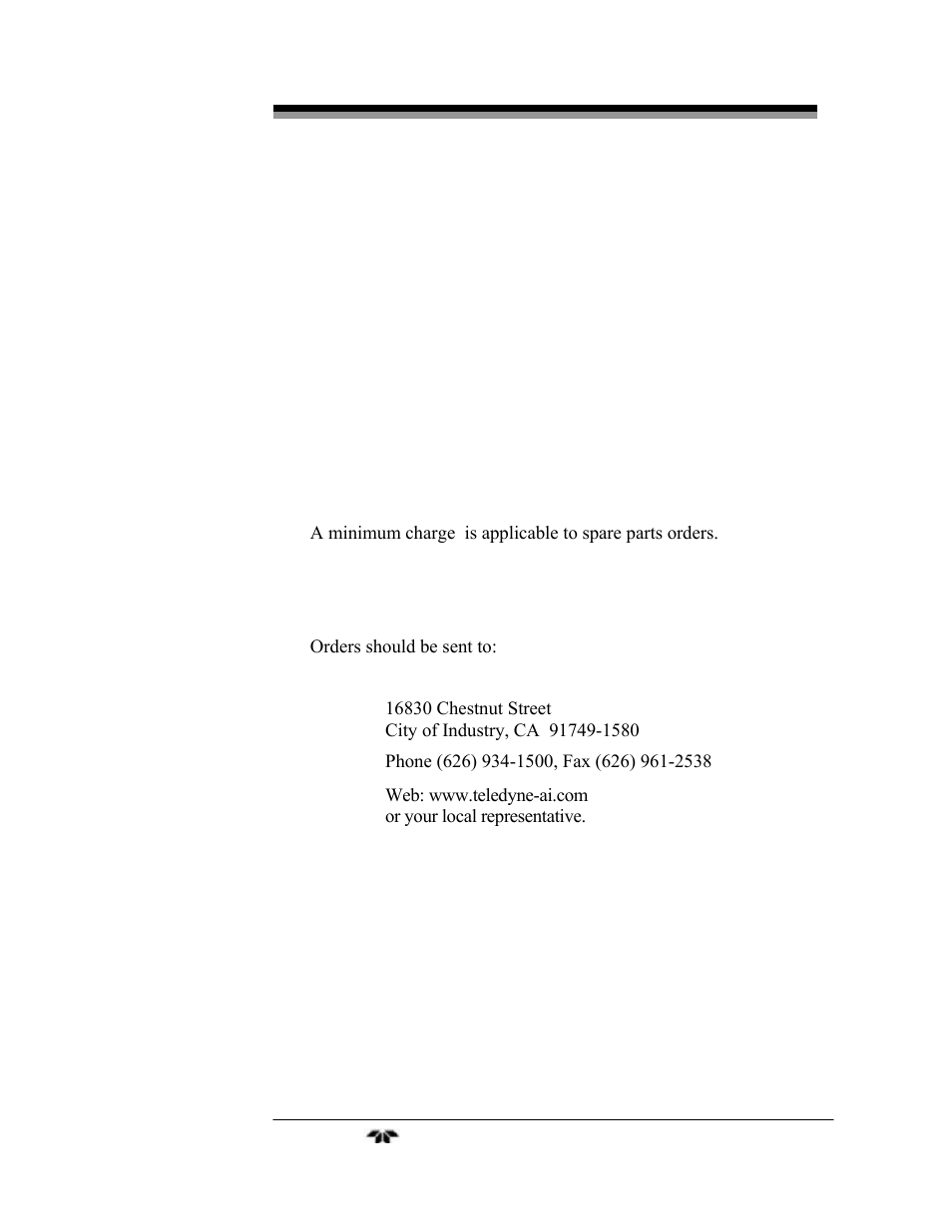 Recommended spare parts list, Reference drawings | Teledyne LGA-3500 - Laser Gas Analysis system User Manual | Page 93 / 95