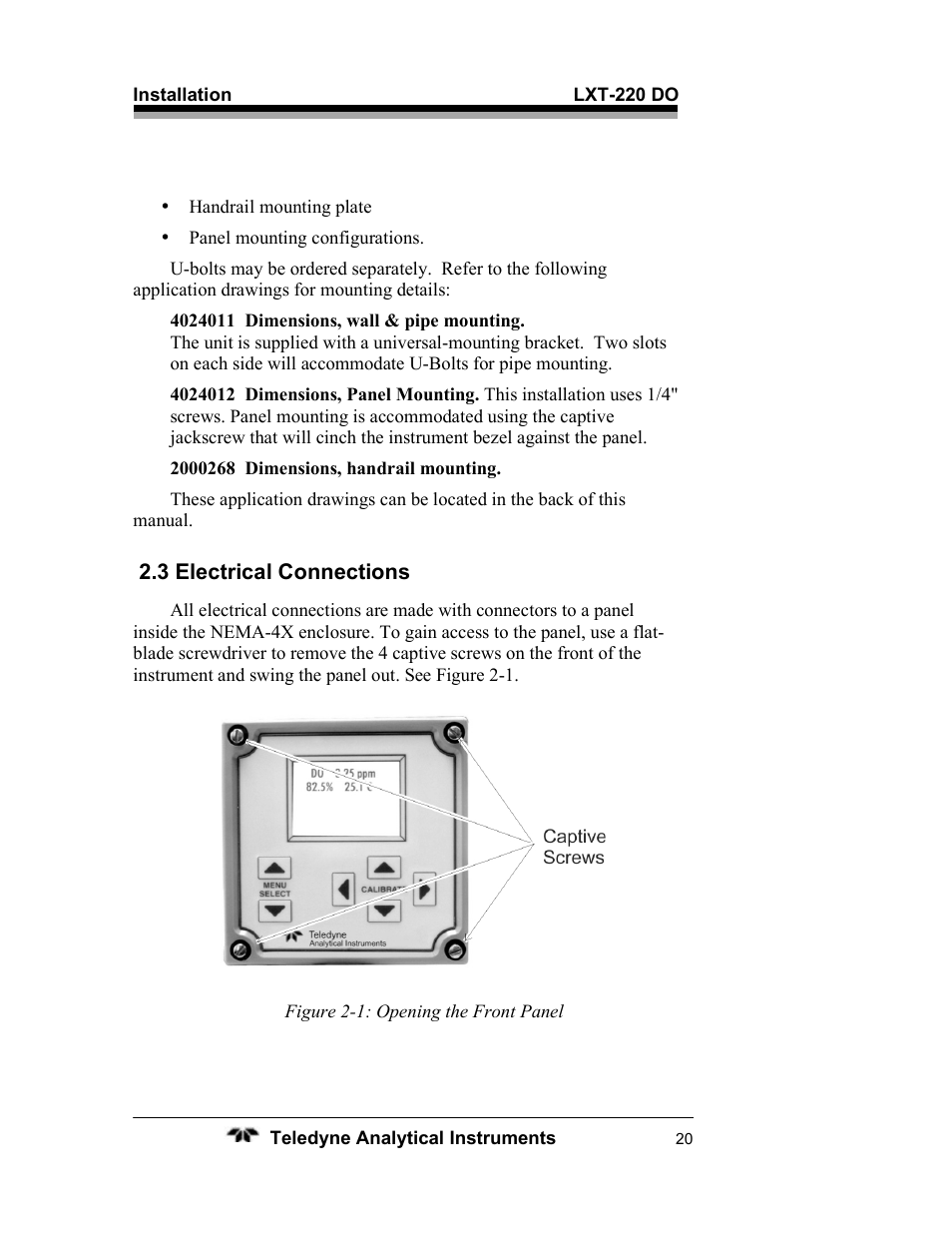 Teledyne LXT-220 User Manual | Page 20 / 61