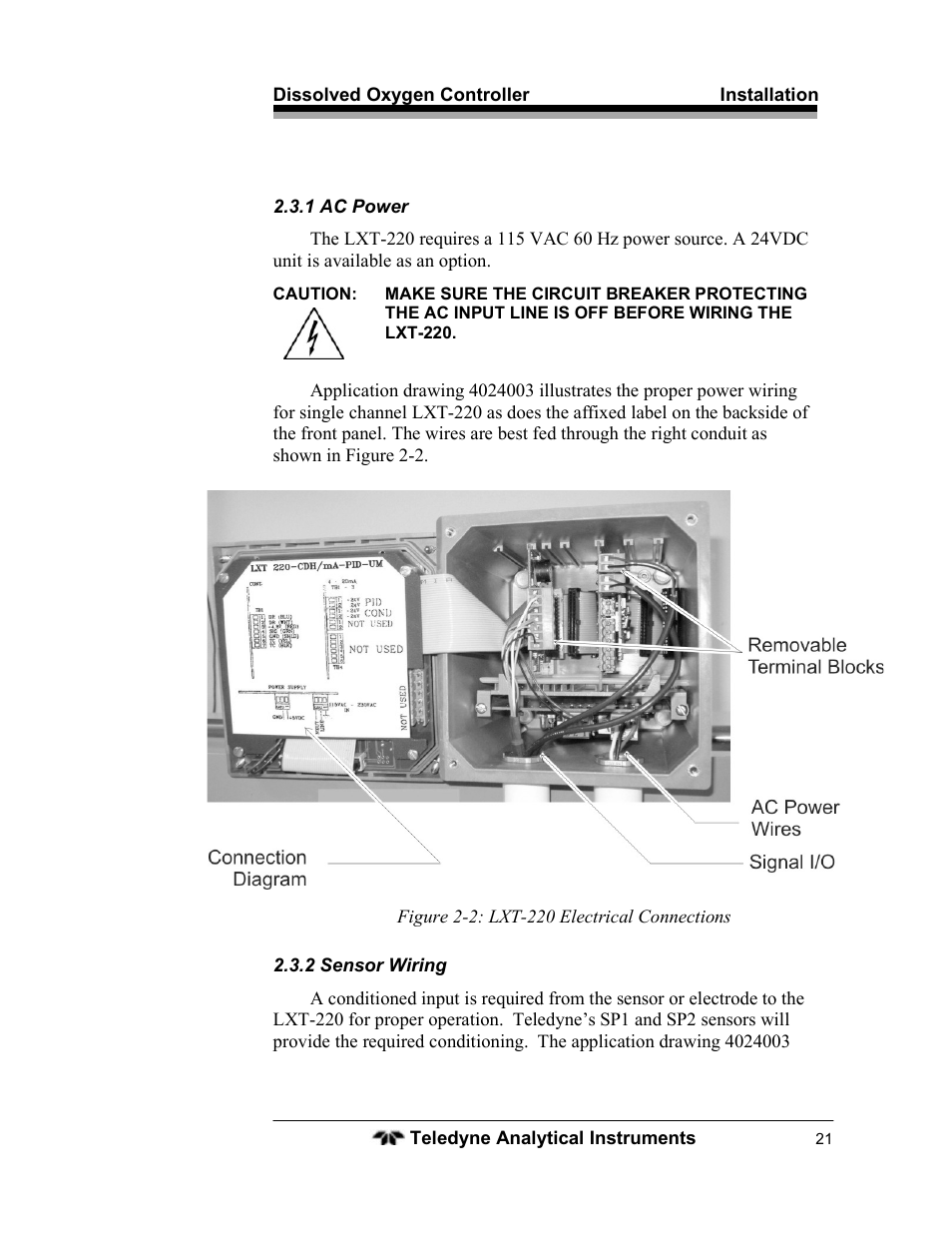 Teledyne LXT-220 User Manual | Page 21 / 61