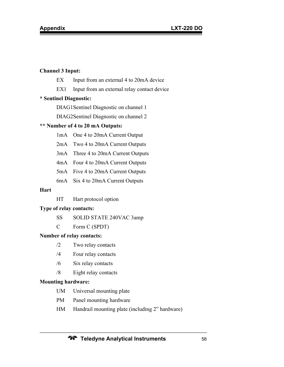 Teledyne LXT-220 User Manual | Page 56 / 61