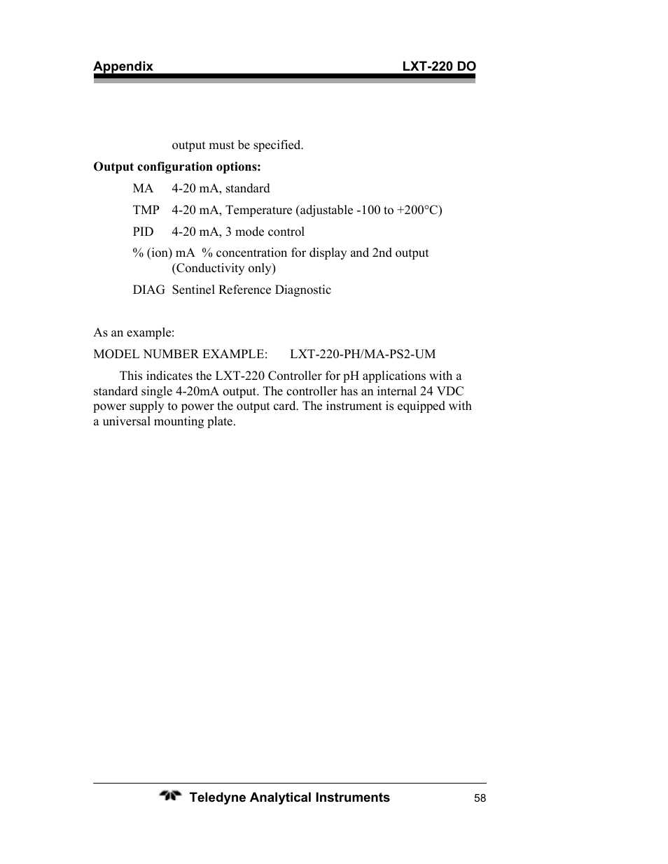 Teledyne LXT-220 User Manual | Page 58 / 61