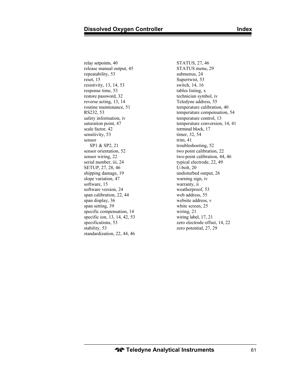 Teledyne LXT-220 User Manual | Page 61 / 61