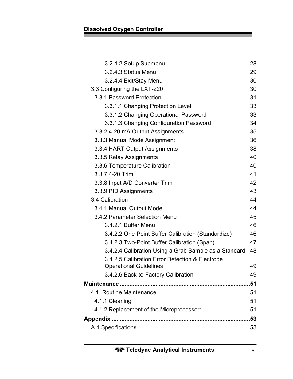 Teledyne LXT-220 User Manual | Page 7 / 61