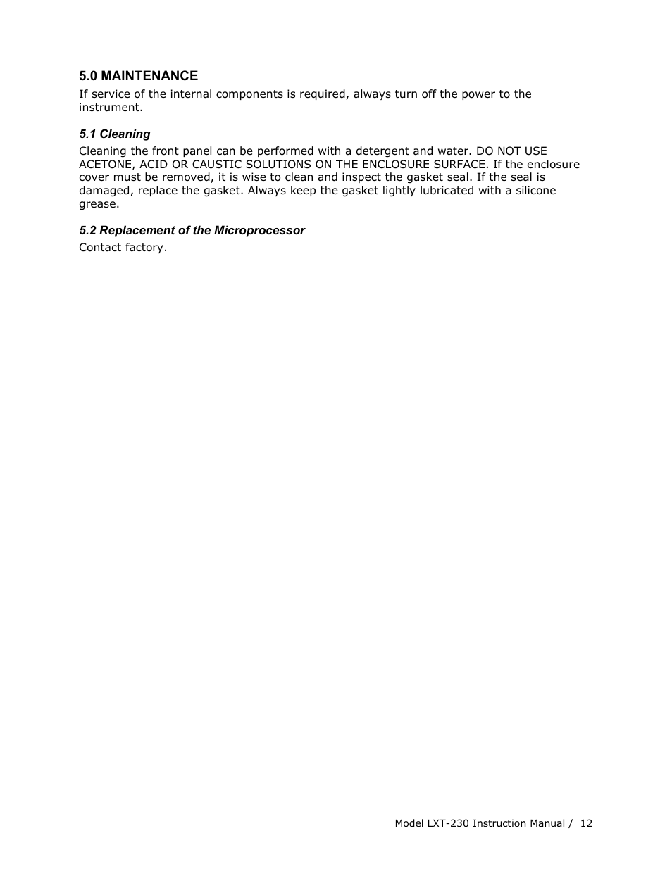 Teledyne LXT-230 User Manual | Page 12 / 22