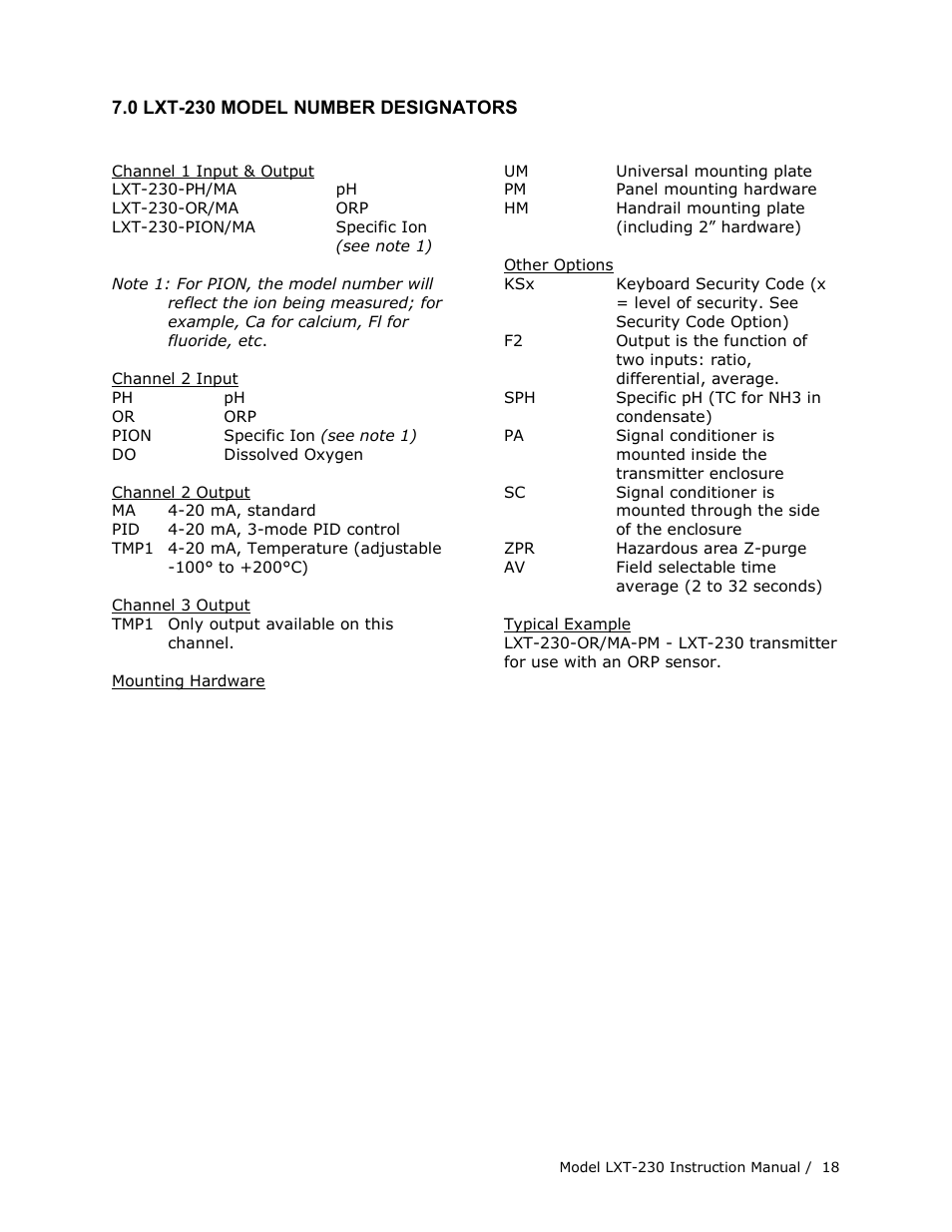 Teledyne LXT-230 User Manual | Page 18 / 22
