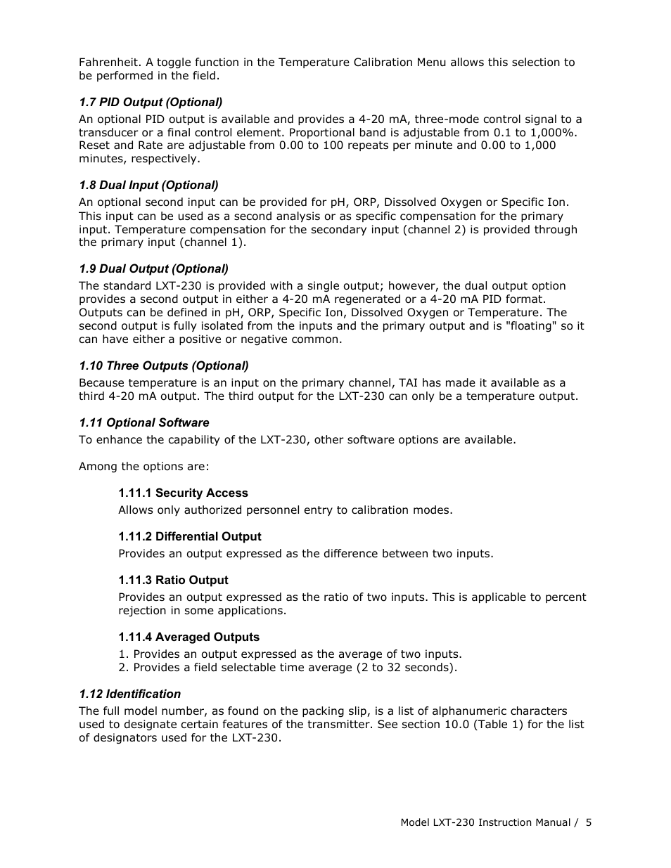 Teledyne LXT-230 User Manual | Page 5 / 22