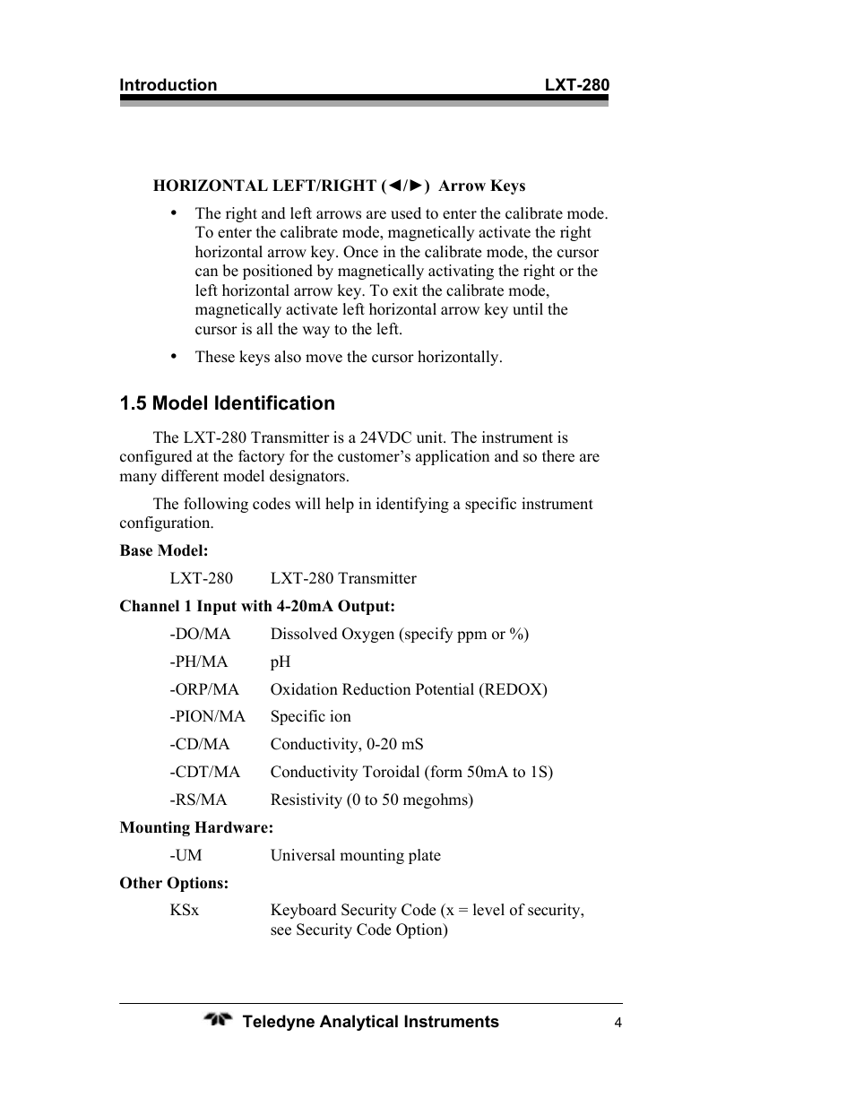 Teledyne LXT-280 User Manual | Page 14 / 57