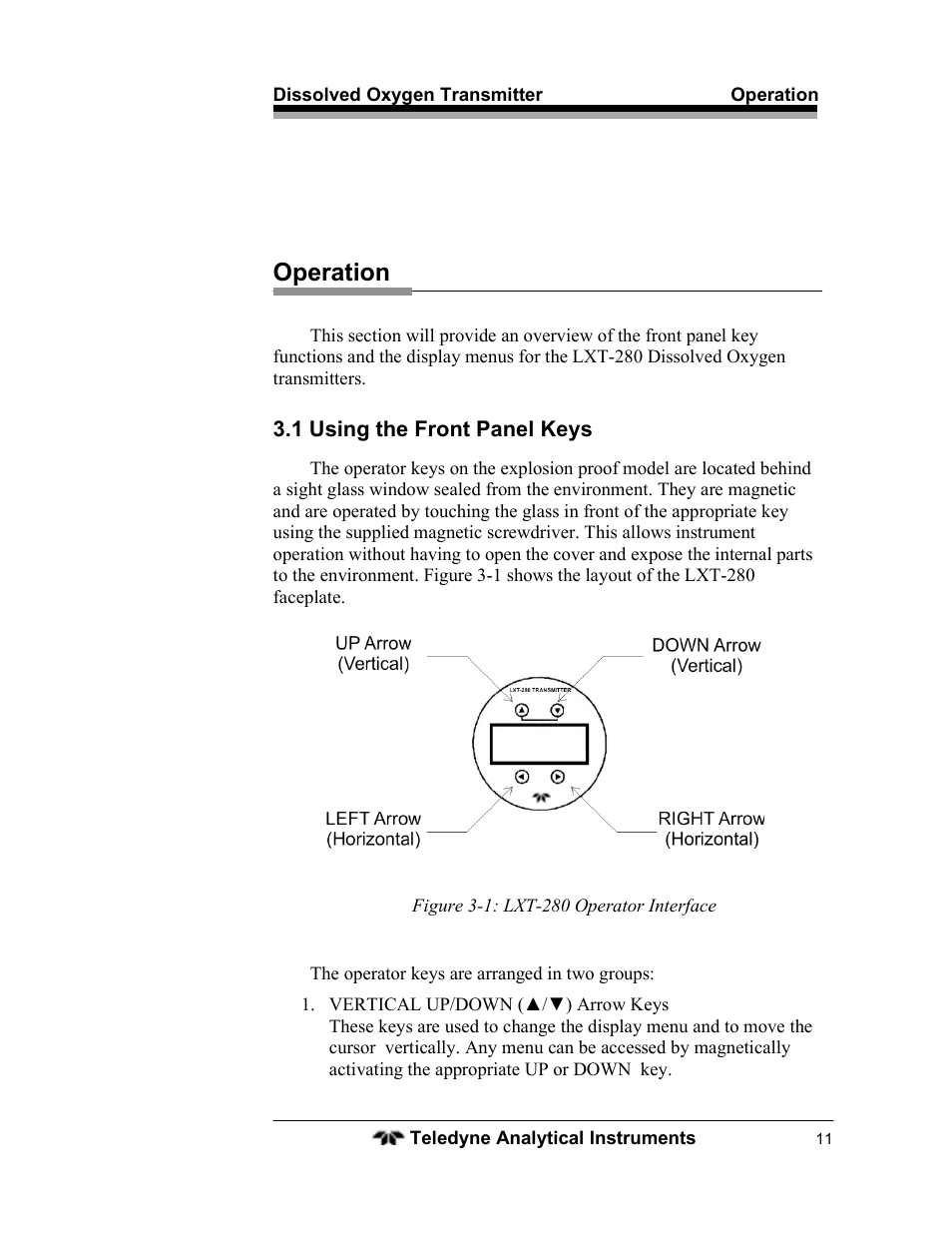 Operation | Teledyne LXT-280 User Manual | Page 21 / 57