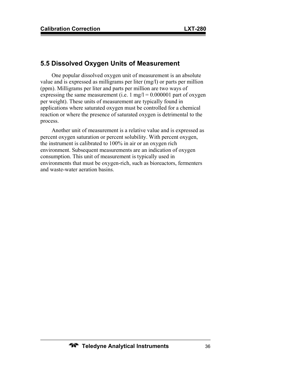 Teledyne LXT-280 User Manual | Page 46 / 57