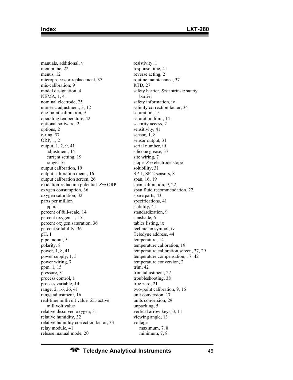 Teledyne LXT-280 User Manual | Page 56 / 57