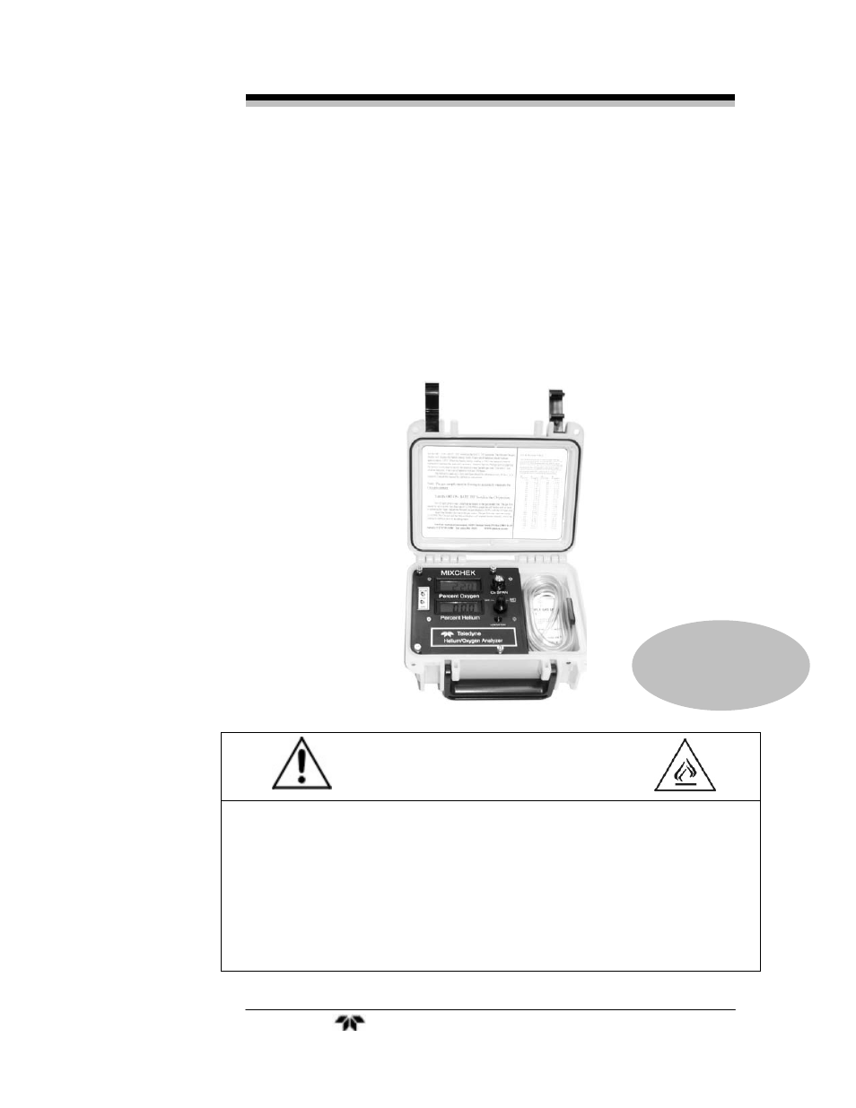 Teledyne Mixchek - Helium / Oxygen mixture analyzer User Manual | 38 pages