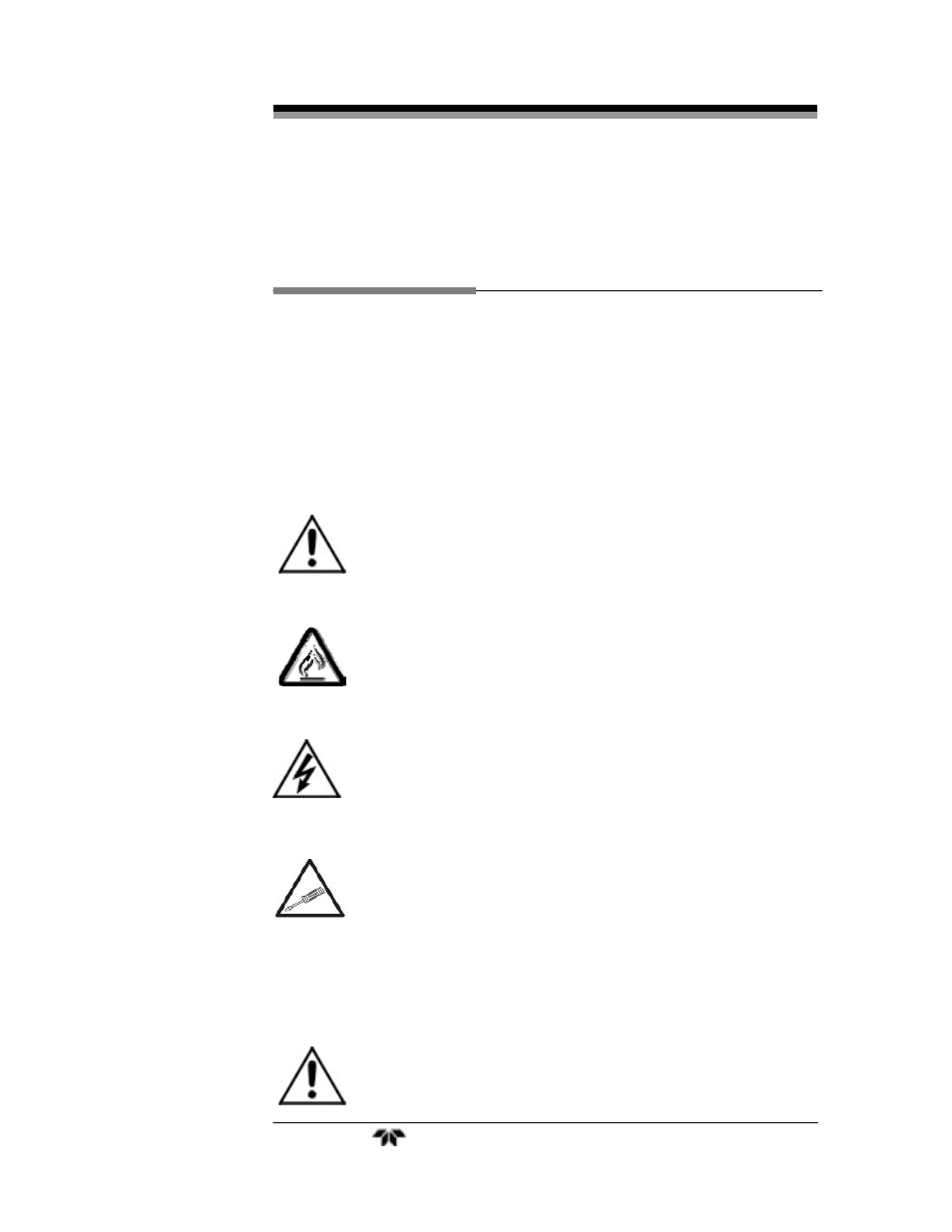 Safety messages | Teledyne Mixchek - Helium / Oxygen mixture analyzer User Manual | Page 4 / 38