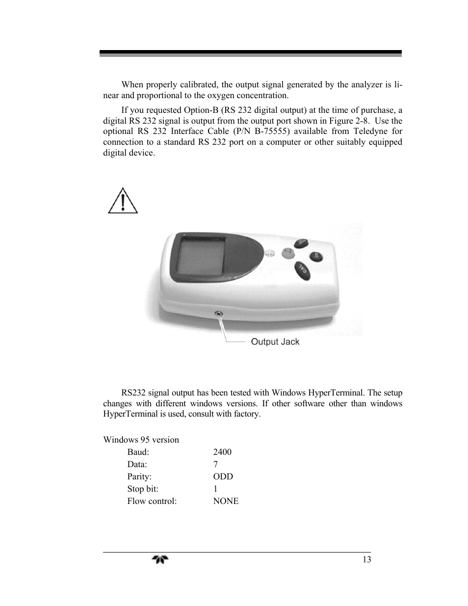 Teledyne AX300 - Medical application oxygen analyzer User Manual | Page 21 / 38