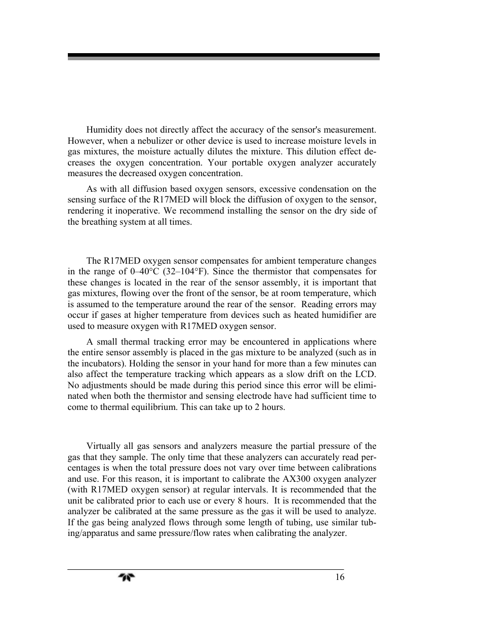 Teledyne AX300 - Medical application oxygen analyzer User Manual | Page 24 / 38