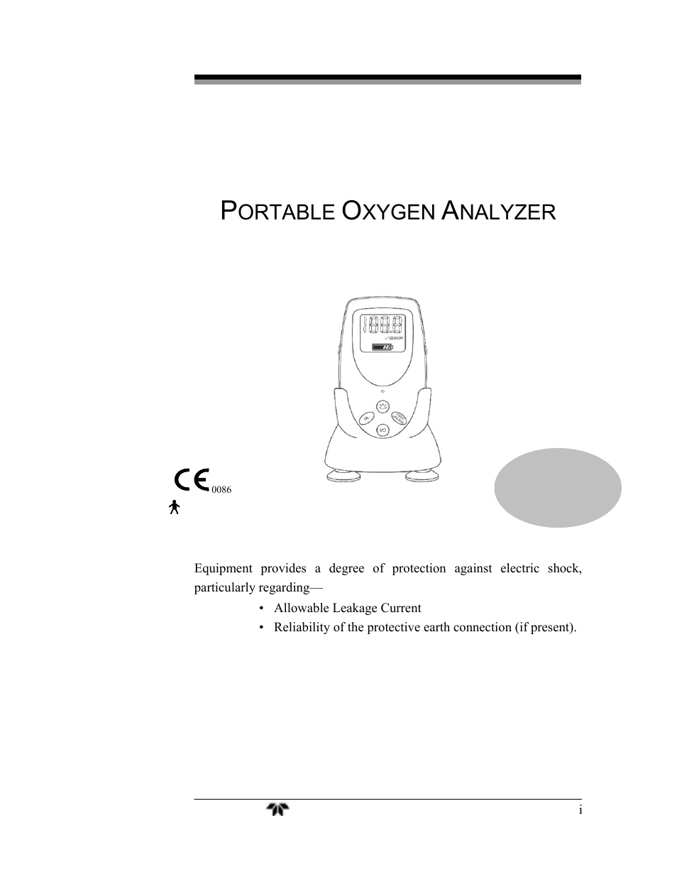 Teledyne AX300-I - Medical application oxygen analyzer User Manual | 35 pages