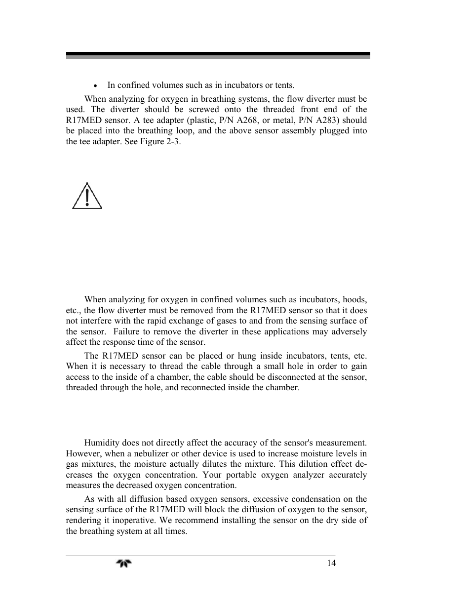 Teledyne AX300-I - Medical application oxygen analyzer User Manual | Page 22 / 35